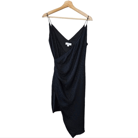 CUSHNIE for Target Black Leopard Print Gathered Asymmetrical Dress - Picture 2 of 10